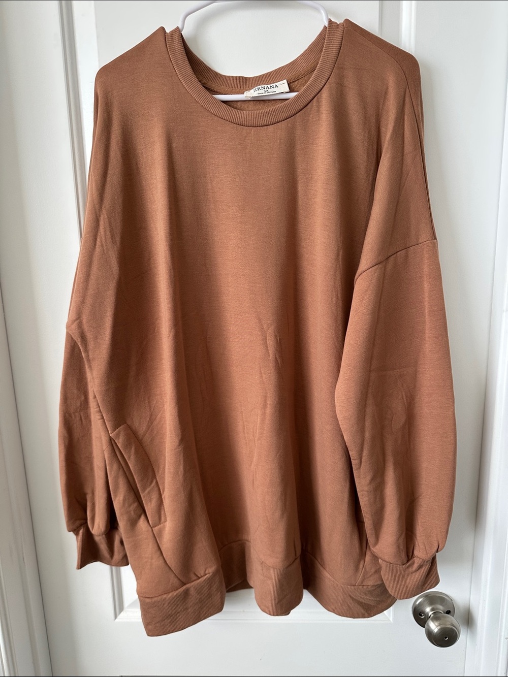 Oversized Crewneck Sweatshirt in Warm Rust very soft fabric